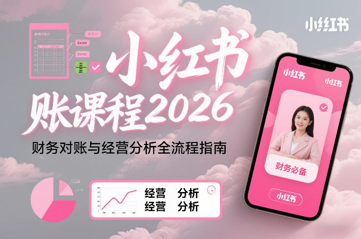 小红书对账课程2026，财务对账与经营分析全流程指南|云雀资源分享