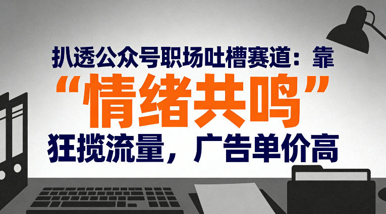 扒透公众号职场吐槽赛道：靠“情绪共鸣”狂揽流量，广告单价高|云雀资源分享