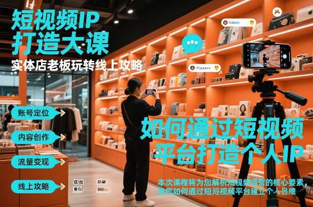 短视频ip打造大课,实体店老板玩转线上攻略|云雀资源分享