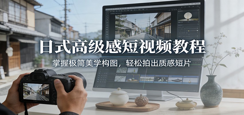 日式高级感短视频教程：掌握极简美学构图，轻松拍出质感短片|云雀资源分享