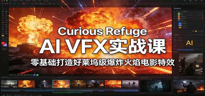 Curious Refuge AI VFX实战课,零基础打造好莱坞级爆炸火焰电影特效|云雀资源分享