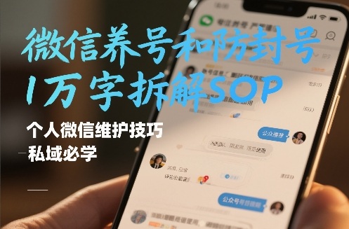 微信养号和防封号1万字拆解SOP，个人微信维护技巧，私域必学【文档】|云雀资源分享