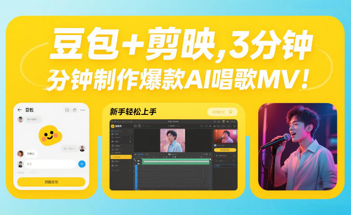 豆包+剪映,3分钟制作爆款AI唱歌MV,新手轻松上手|云雀资源分享