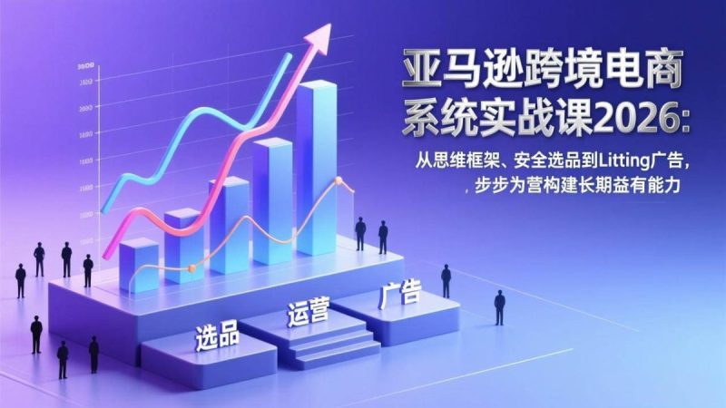 亚马逊跨境电商系统实战课2026：从思维框架、安全选品到Listing广告，步步为营构建长期盈利能力|云雀资源分享