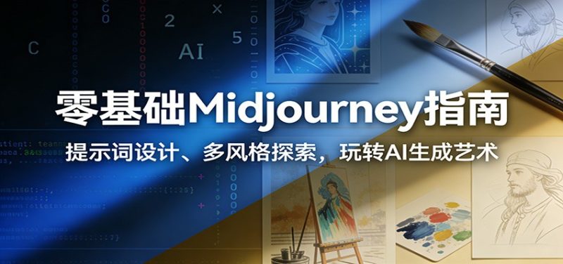 零基础Midjourney指南：提示词设计、多风格探索，玩转AI生成艺术|云雀资源分享