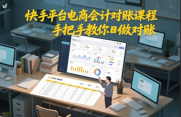 快手平台电商会计对账课程，手把手教你做对账|云雀资源分享
