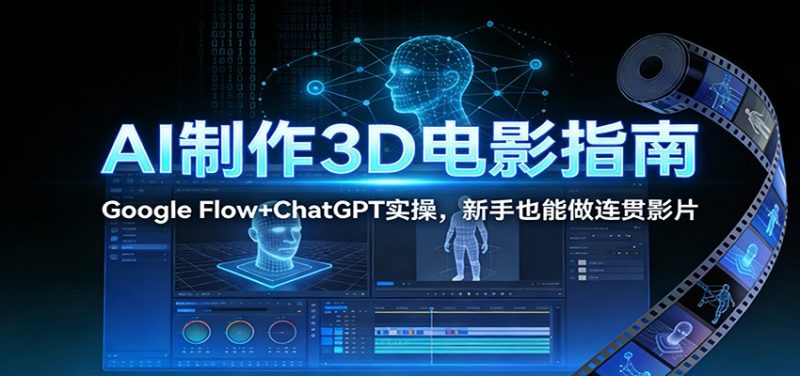AI制作3D电影指南：Google Flow+ChatGPT实操，新手也能做连贯影片|云雀资源分享
