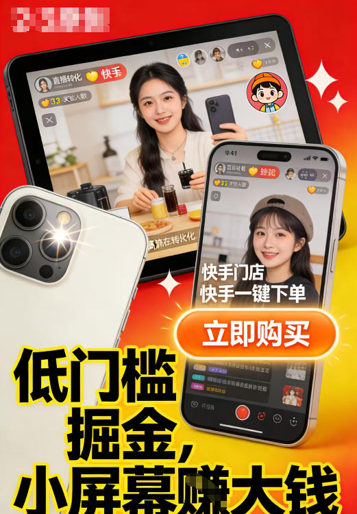 快手小店视频带货项目，适合各类人群低门槛入局|云雀资源分享