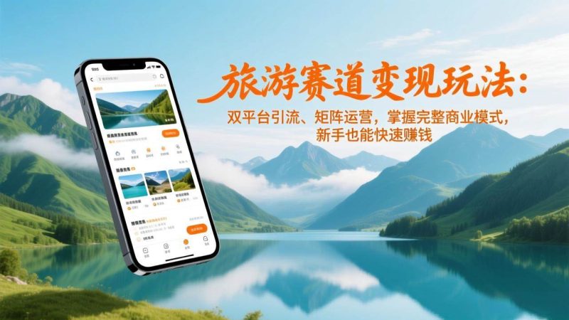 旅游赛道变现玩法：双平台引流、矩阵运营，掌握完整商业模式，新手也能快速赚钱|云雀资源分享