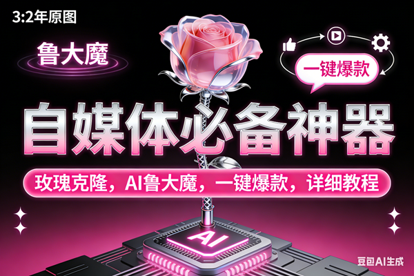 玫瑰克隆神器，ai鲁大魔，自媒体必备工具，一键爆款神器，详细教程。|云雀资源分享