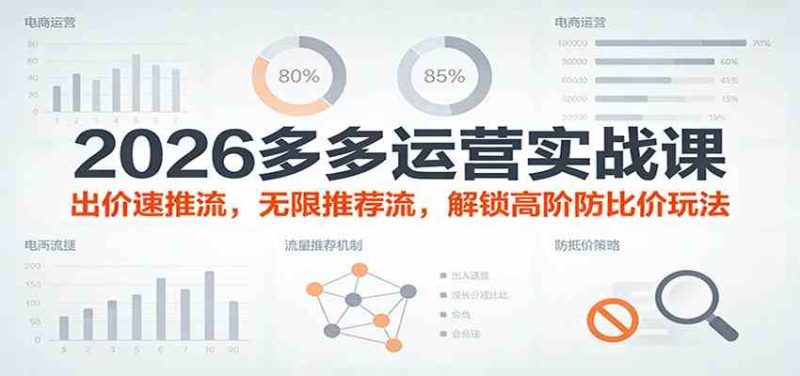 2026多多运营实战课：出价速推流，无限推荐流，解锁高阶防比价玩法（更新）|云雀资源分享