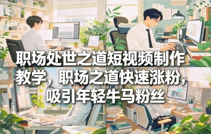职场处世之道短视频制作教学，职场之道快速涨粉，吸引年轻牛马粉丝|云雀资源分享