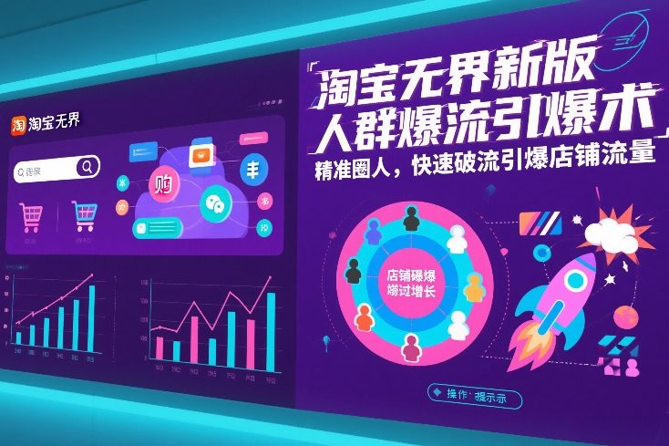 淘宝无界新版人群爆流引爆术，精准圈人，快速破流引爆店铺流量|云雀资源分享
