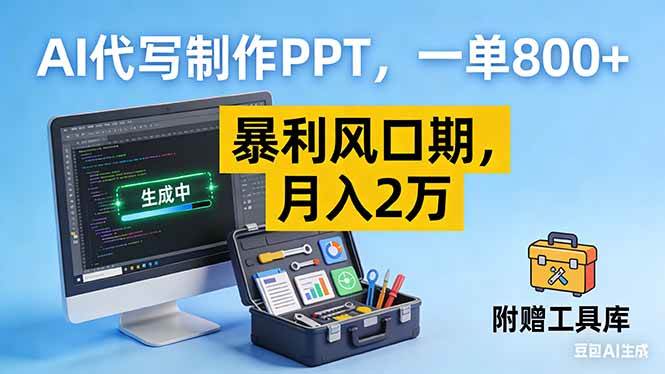 图片[1]-AI代写制作PPT，一单800+， 暴利风口期，月入2万【附工具】