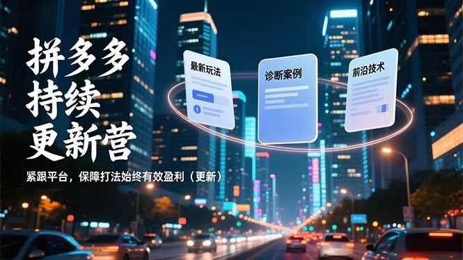 图片[1]-拼多多持续更新营，最新玩法、诊断案例、前沿技术，紧跟平台，保障打法始终有效盈利（更新）