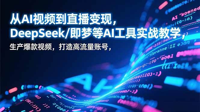 图片[1]-从AI视频到直播变现，DeepSeek/即梦等AI工具实战教学，生产爆款视频，打造高流量账号