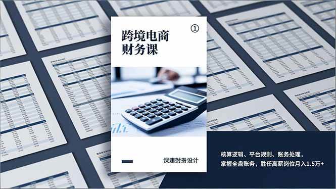 图片[1]-跨境电商财务课，核算逻辑、平台规则、账务处理，掌握全盘账务，胜任高薪岗位月入1.5万+