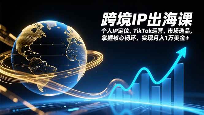 图片[1]-跨境IP出海课，个人IP定位、TikTok运营、市场选品，掌握核心闭环，实现月入1万美金+