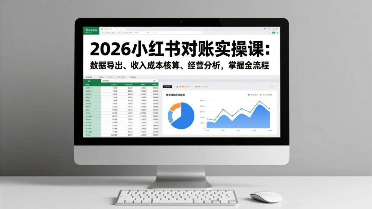 图片[1]-2026小红书对账实操课：数据导出、收入成本核算、经营分析，掌握全流程