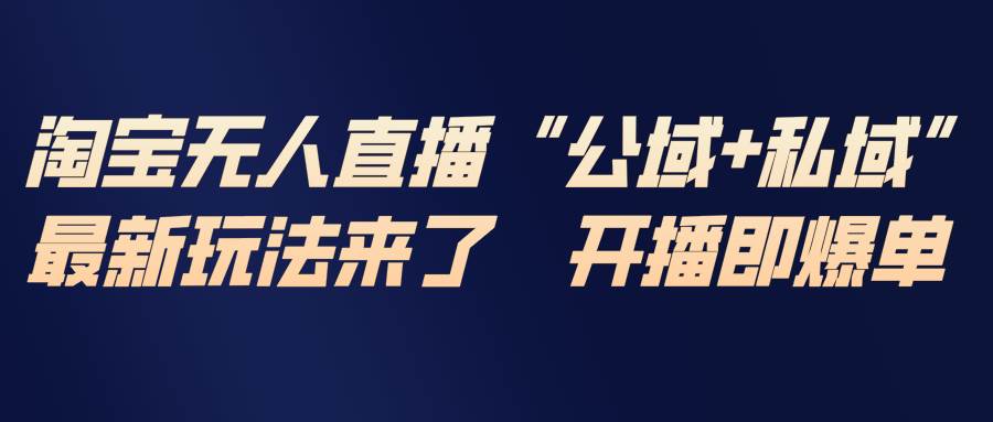 图片[1]-淘宝无人直播最新玩法，包含私域和公域两种玩法