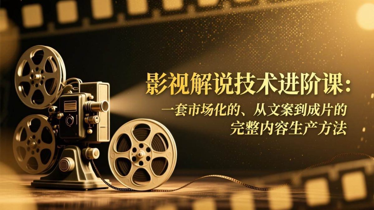 图片[1]-影视解说技术进阶课：一套市场化的、从文案到成片的完整内容生产方法