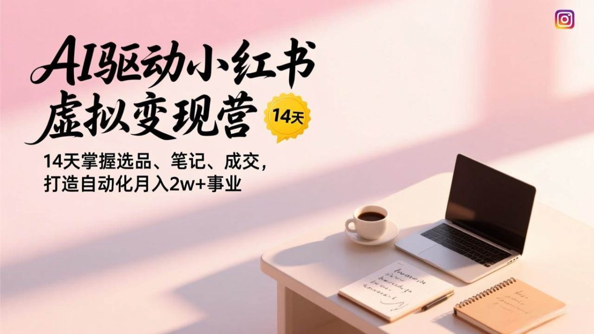 图片[1]-AI驱动小红书虚拟变现营，14天掌握选品、笔记、成交，打造自动化月入2w+事业