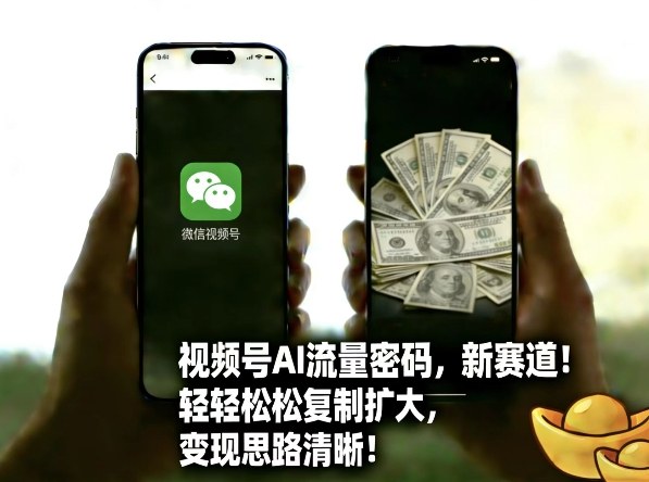 视频号AI流量密码新赛道，轻轻松松复制扩大，变现思路清晰|云雀资源分享