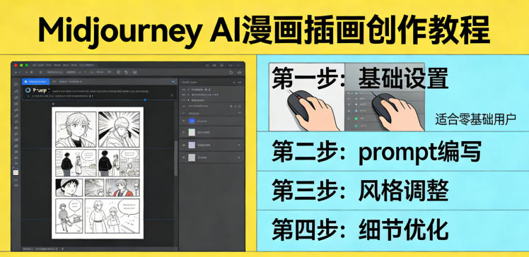 利用Midjourney AI人工智能轻松创作漫画插画教程，零基础创作完整漫画插画|云雀资源分享