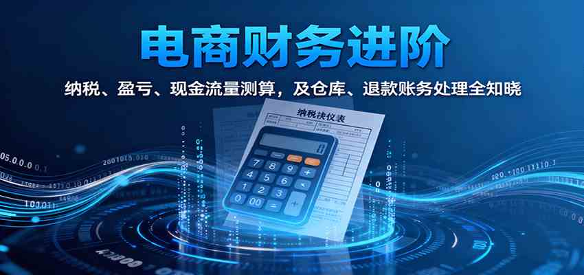 电商财务进阶:纳税、盈亏、现金流量测算,及仓库、退款账务处理全知晓|云雀资源分享