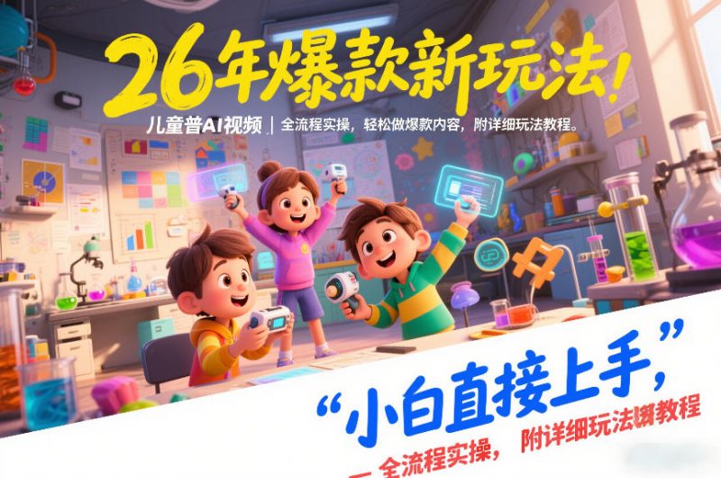 26年爆款新玩法,儿童科普AI视频,全流程实操,轻松做爆款内容,小白直接上手,附详细玩法教程|云雀资源分享