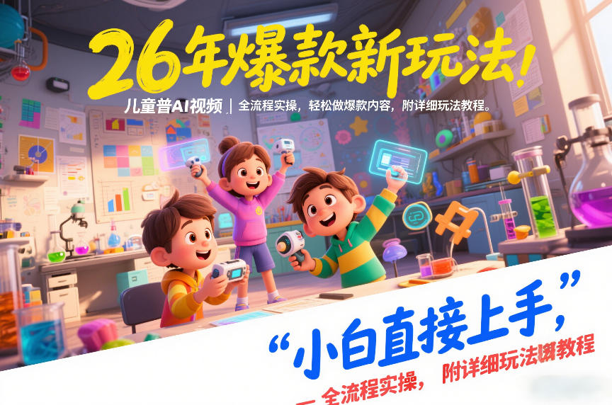 26年爆款新玩法，儿童科普AI视频，全流程实操，轻松做爆款内容，小白直接上手，附详细玩法教程|云雀资源分享
