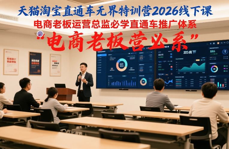 天猫淘宝直通车无界特训营2026线下课，电商老板运营总监必学直通车推广体系|云雀资源分享