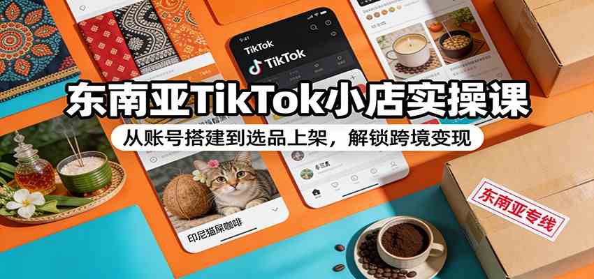 东南亚TikTok小店实操课:从账号搭建到选品上架,解锁跨境变现|云雀资源分享