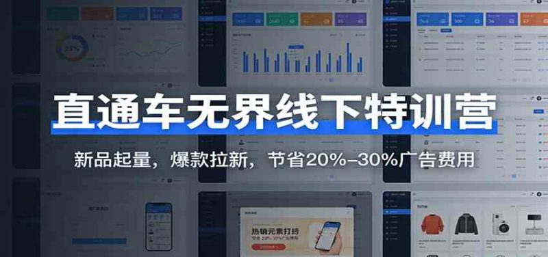 直通车无界线下特训营:新品起量,爆款拉新,节省20%-30%广告费用|云雀资源分享