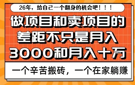 为什么卖项目能轻松月入10个W，而做项目却真正賺不到什么钱？原因竟然是这个！【揭秘】|云雀资源分享