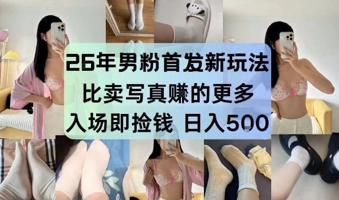26年男粉首发最新3.0玩法，独此一家，比卖写真賺的更多，入场即捡钱，日入5张【揭秘】|云雀资源分享