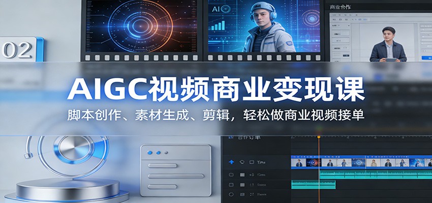 AIGC视频商业变现课：脚本创作、素材生成、剪辑，轻松做商业视频接单|云雀资源分享