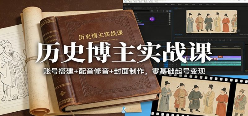历史博主实战课:账号搭建+配音修音+封面制作,零基础起号变现|云雀资源分享