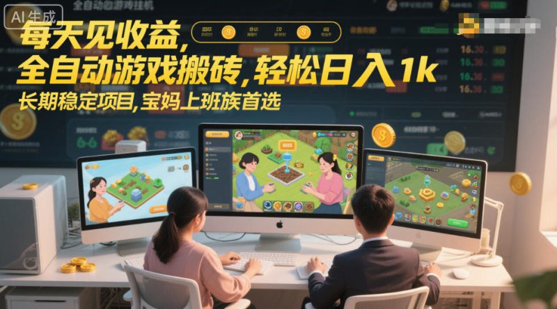 每天见收益，全自动游戏搬砖，轻松日入1k，长期稳定项目，宝妈上班族首选【揭秘】|云雀资源分享