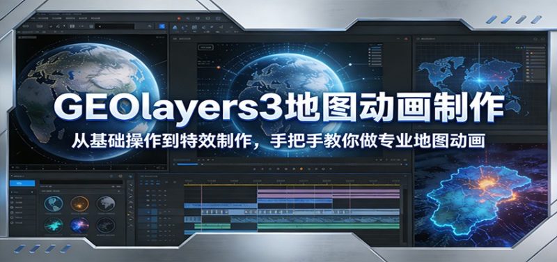 GEOlayers3地图动画制作：从基础操作到特效制作，手把手教你做专业地图动画|云雀资源分享