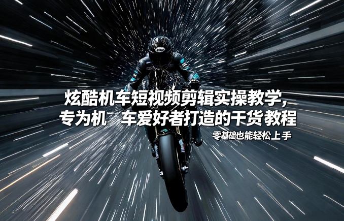 炫酷机车短视频剪辑实操教学，专为机车爱好者打造的干货教程，零基础也能轻松上手|云雀资源分享