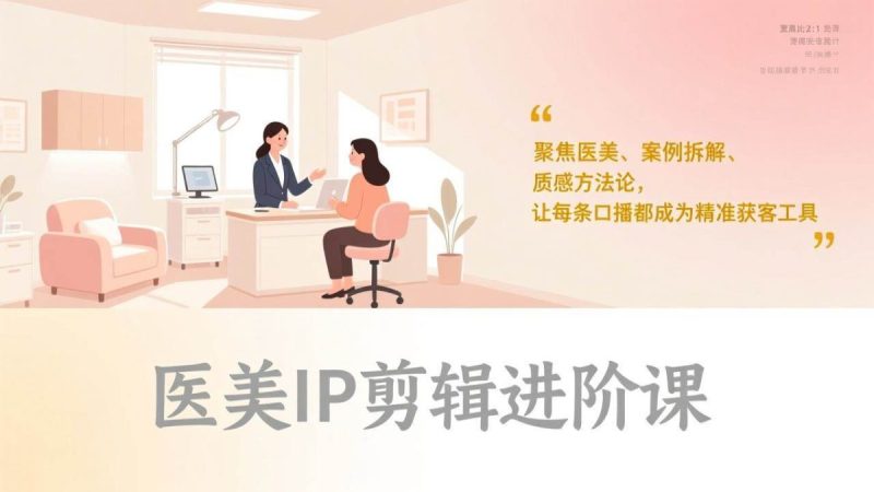 医美IP剪辑进阶课，聚焦医美、案例拆解、质感方法论，让每条口播都成为精准获客工具|云雀资源分享