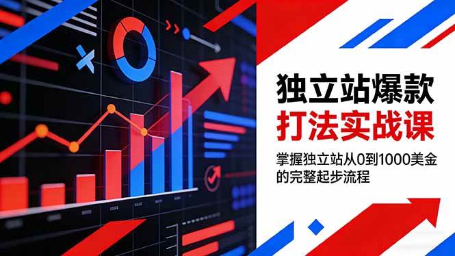 独立站爆款打法实战课,掌握独立站从0到1000美金的完整起步流程|云雀资源分享