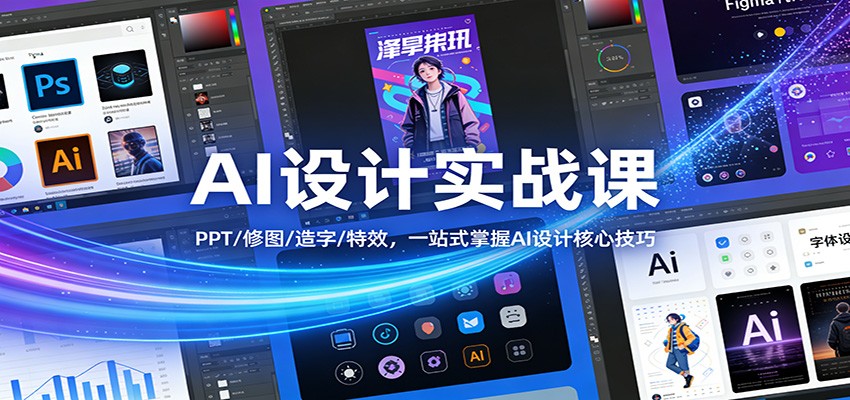 AI设计实战课:PPT/修图/造字/特效,一站式掌握AI设计核心技巧|云雀资源分享