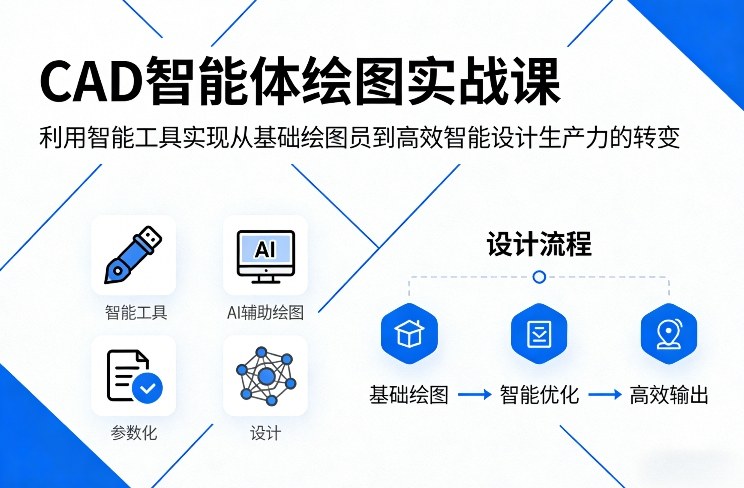 CAD智能体绘图实战课，利用智能工具，实现从基础绘图员到高效智能设计生产力的转变|云雀资源分享