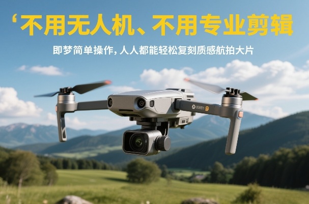 不用无人机、不用专业剪辑，即梦简单操作，人人都能轻松复刻质感航拍大片|云雀资源分享