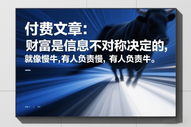 付费文章：财富是信息不对称决定的，就像慢牛，有人负责慢，有人负责牛|云雀资源分享