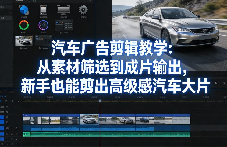 汽车广告剪辑教学：从素材筛选到成片输出，新手也能剪出高级感汽车大片|云雀资源分享