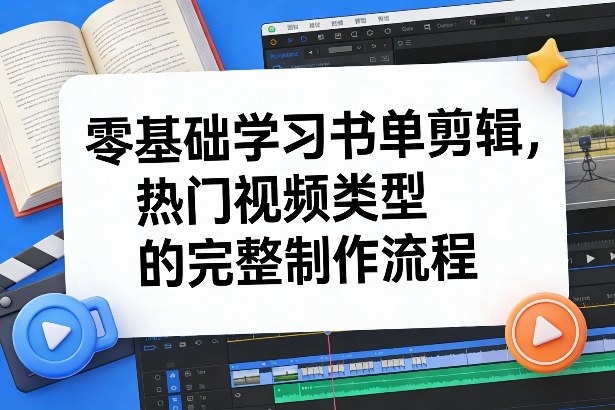 零基础学习书单剪辑，热门视频类型的完整制作流程（更新2026）|云雀资源分享