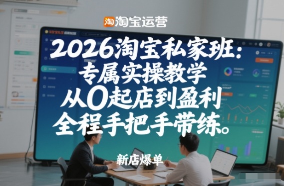 2026淘宝私家班：专属实操教学，从0起店到盈利，全程手把手带练（更新）|云雀资源分享